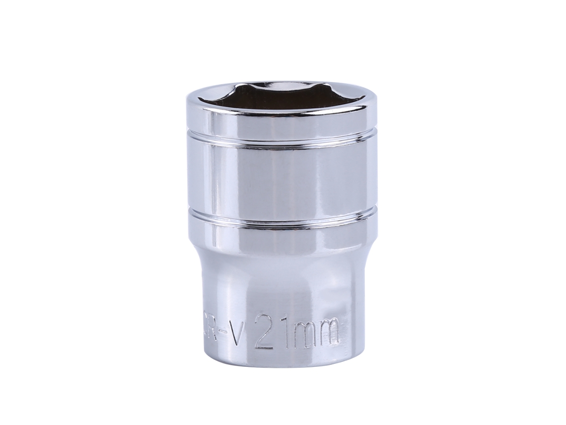 Manguito Hexagonal Corto De Aleación De Cromo De 21 Mm Para Llave De Herramientas De Coche Y Bicicleta, Acero Vanadio Plateado, 25 X 12 Cm, 76 G