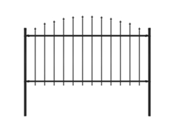 Valla de jardín con punta de lanza de 1,7 m, acero negro, DKD HOME DECOR (1,25 x 1,5 m)