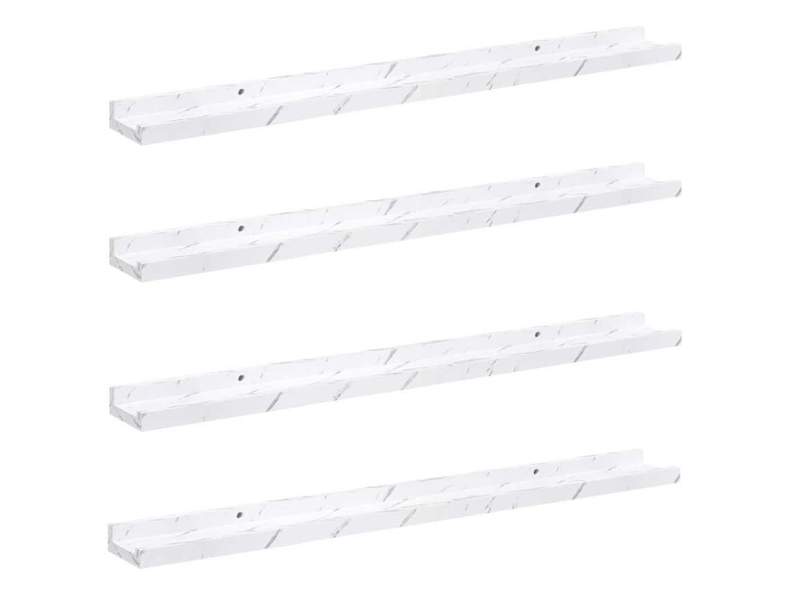 Juego de 4 estantes de pared de mármol blanco MAISON EXCLUSIVE (80x9x3 cm)
