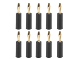 10pcs Conectores De Plugs Banana 4mm Sin Soldadura De 6 Láminas Para Equipo Electrónico Industrial Negro