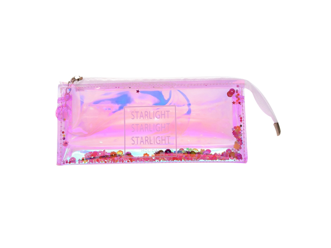 Estuche organizador de lápices transparente con purpurina, portátil, para material escolar y de arte (8 unidades)