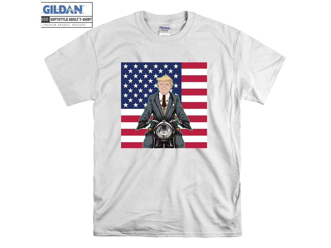 Camiseta Rockinstone Biker Donald Trump Usa President（s）
