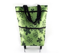 Bolsa de compras plegable con ruedas, reutilizable, carrito de compras plegable 2 en 1 para el hogar y el supermercado, gran capacidad, verde, 39*55