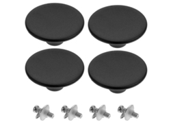 Juego de 4 tapas de repuesto para ollas de acero inoxidable y hierro fundido con asa práctica, antiescaldaduras, tamaño universal 5,2 x 5,2 x 2,2 cm, color negro.