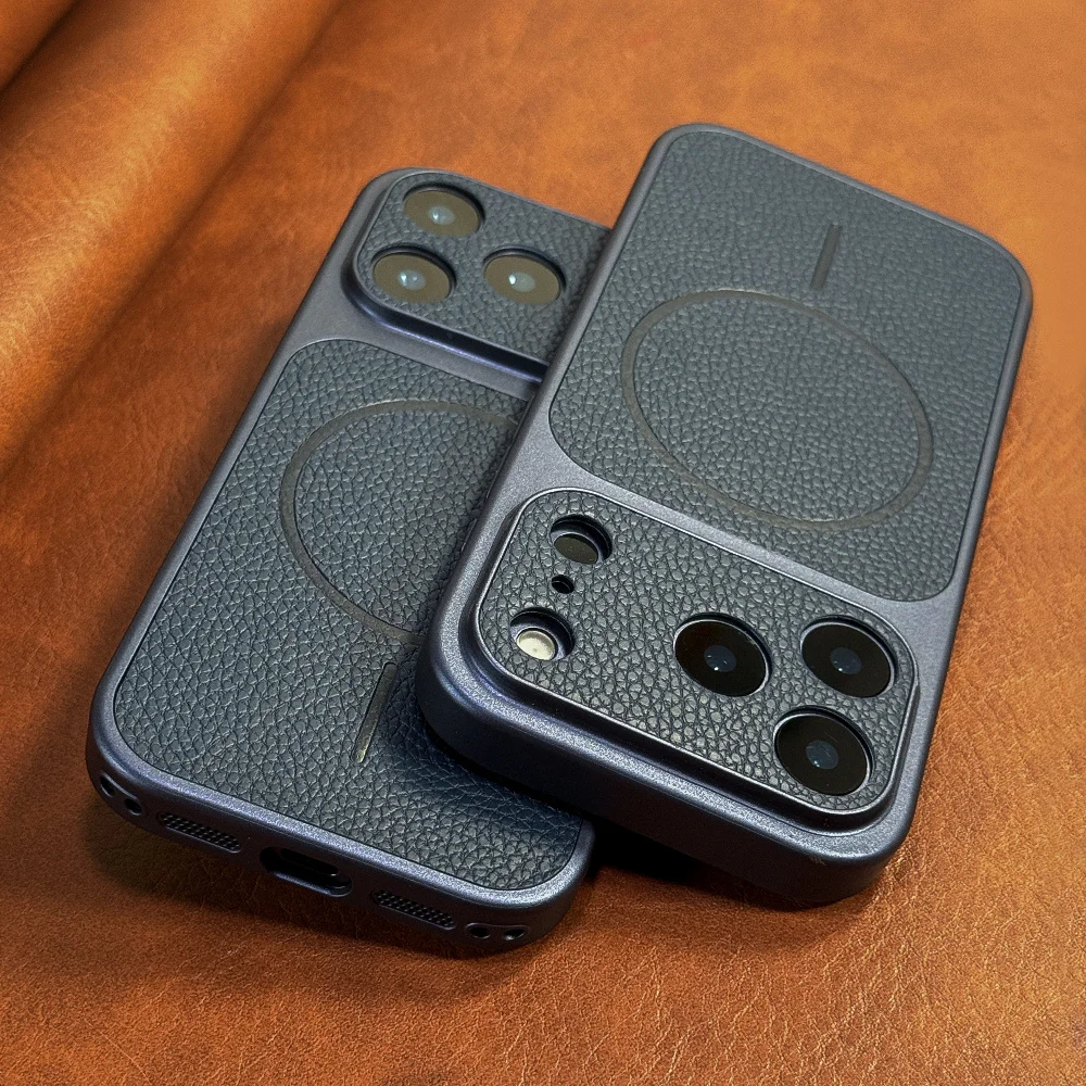(iphone 12 Azul) Funda Protectora Magnética Magsafe Con Carga Inalámbrica Y Cubierta Trasera Reforzada