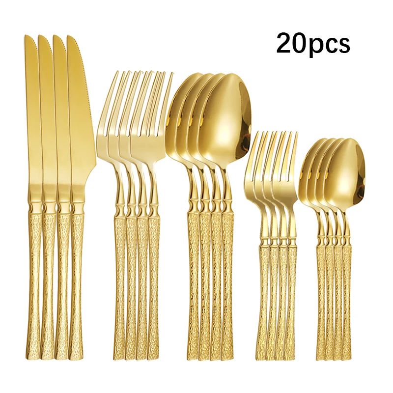 Juego de cubiertos de acero inoxidable de 20 piezas MDUG (modelo de cintura)