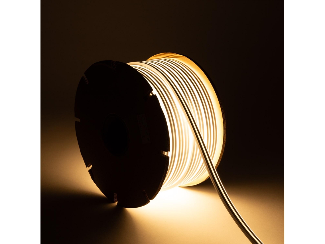 Tira de LED neón de 48 V, bobina de 50 m, 8 W/m, corte de 5 cm, IP65, Nflex6, blanco cálido