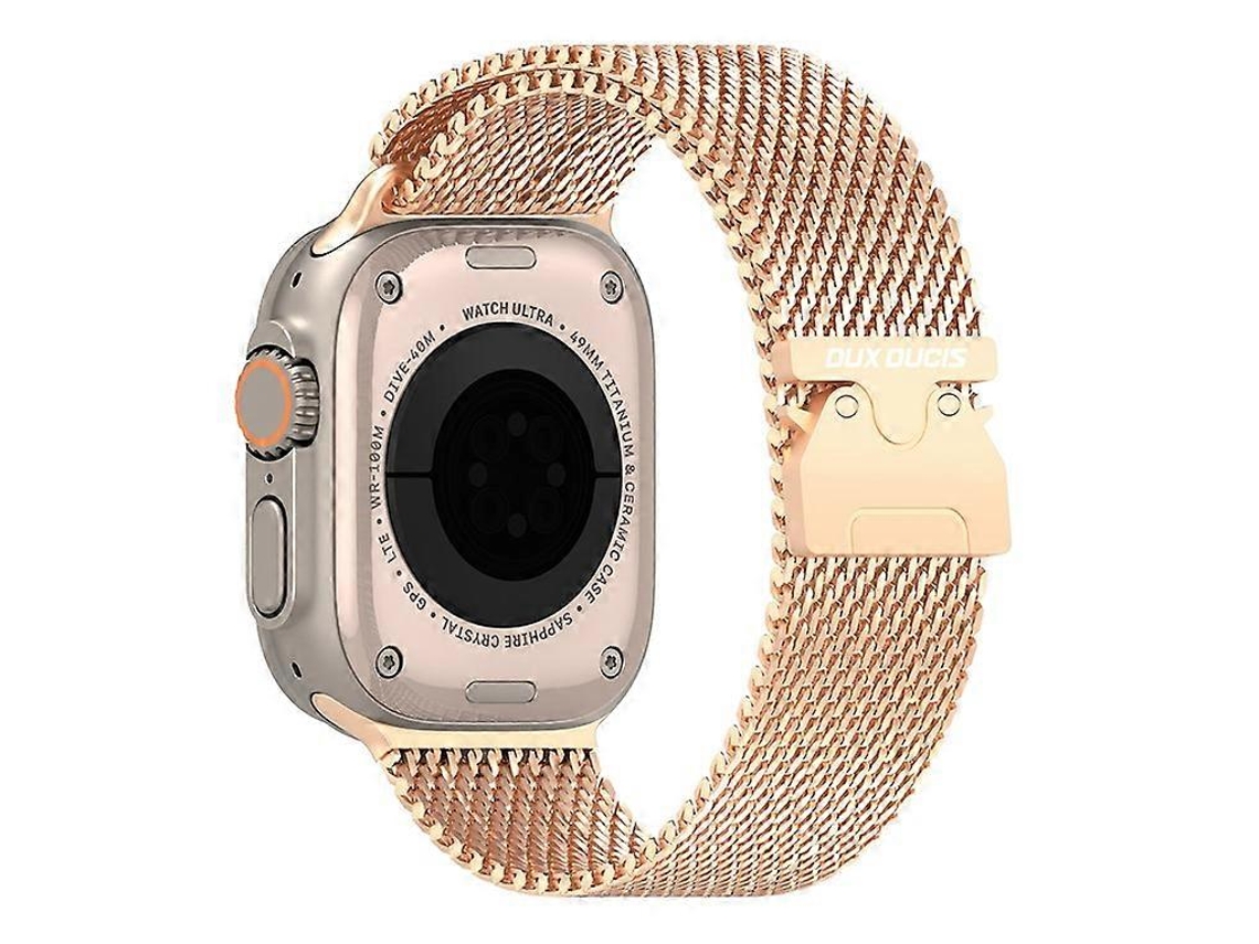 Correa Milanesa Dux Ducis Compatible con Apple Watch Series 10, 9, 8, 7 Se, 6, 5, 4, 3, 2, 1, 42mm, 41mm, 40mm y 38mm en Acero Inoxidable Facpoet