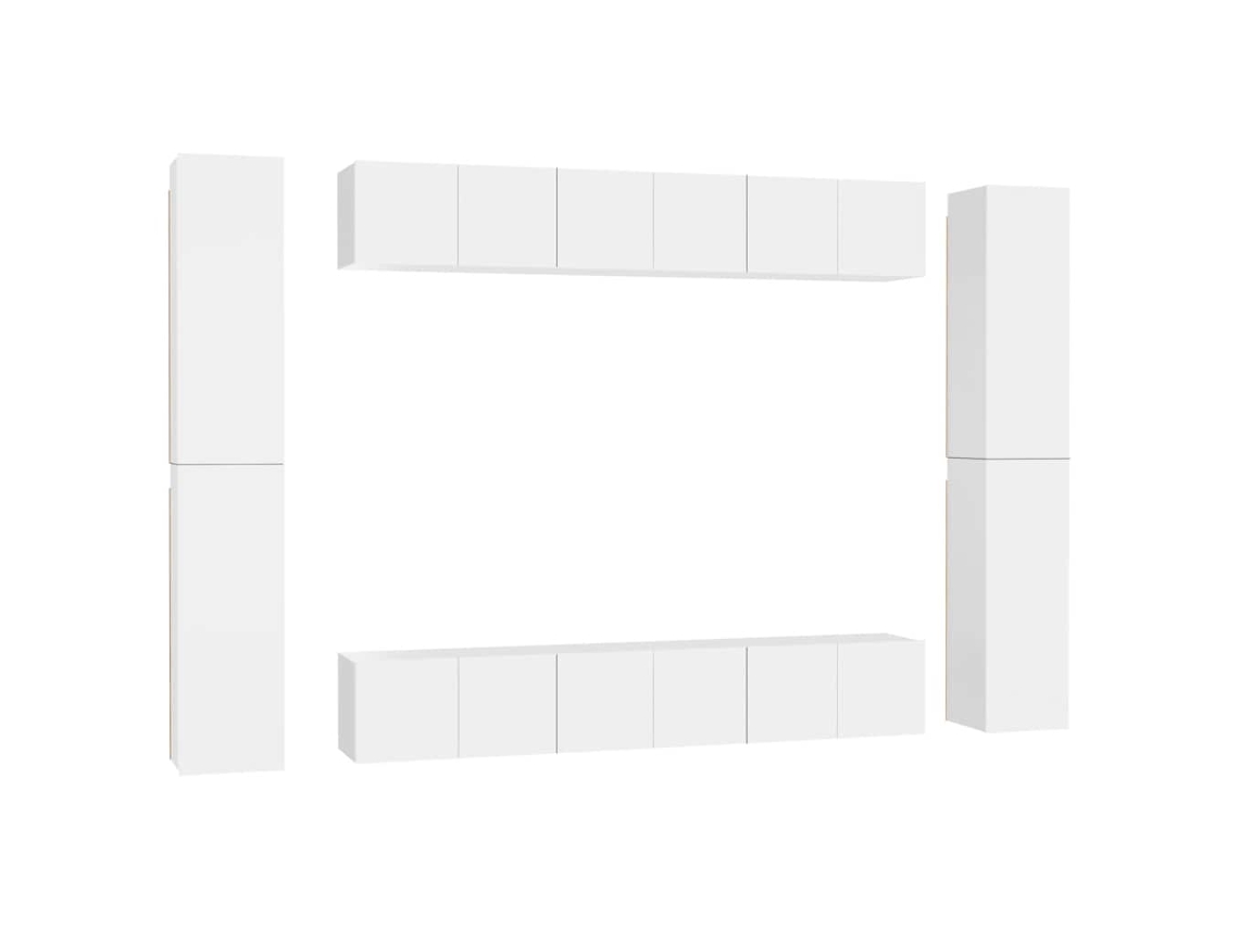 Maison Exclusive - Set De Muebles De Salón Tv 10 Pzas Madera De Ingeniería Blanco