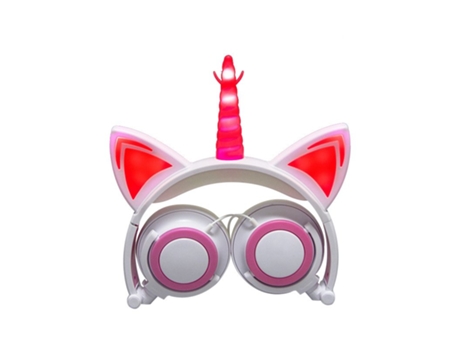 Auriculares Kit de orejas de gato para Inos Girls Tablet Diadema para niños Plegable sobre la oreja Partido Blanco Rosa