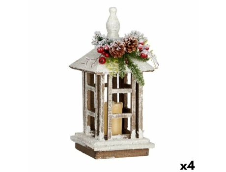 Farol LED Blanco Marrón 17 x 39 x 17 cm (4 Un)