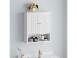 Armario De Pared Baño - Doble Puerta Y Estantes Ajustables - Blanco