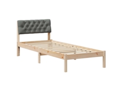 Maison Exclusive - Estructura De Cama Con Cabecera Negro Y Gris Oscuro 75 X 190 Cm