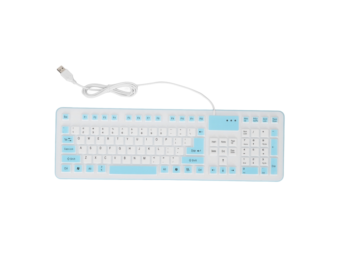 Teclado Plegable De Silicona Con 106 Teclas, Usb, Resistente Al Agua, Silencioso, Para Pc/portátil, Azul.