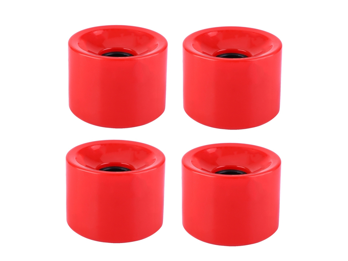 2026-ruedas De Skateboard Longboard Pu De Alta Calidad 4pcs Set 70*51mm (rojo)
