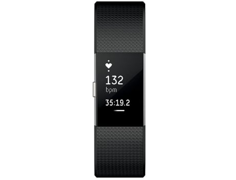 Reloj inteligente FITBIT Charge 2 con esfera negra y correa de silicona Fitness de 38 mm