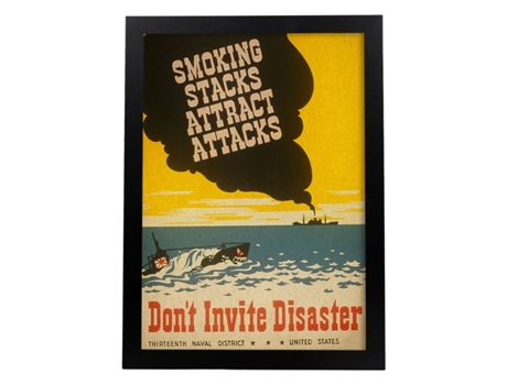 Poster Vintage. Cartel Vintage Del Distrito Naval De Estados Unidos. Dont Invite Disaster. Sin Marco