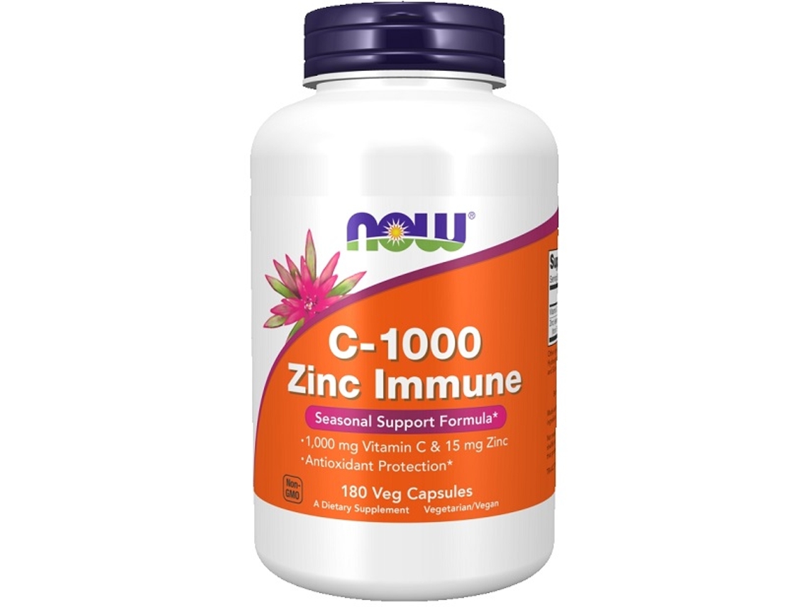 C-1000 Zinc Immune 180 Cápsulas Vegetales NOW FOODS