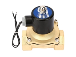 Válvula solenoide elétrica de latão normalmente fechada DN32 para água, óleo e gás 24 V CC