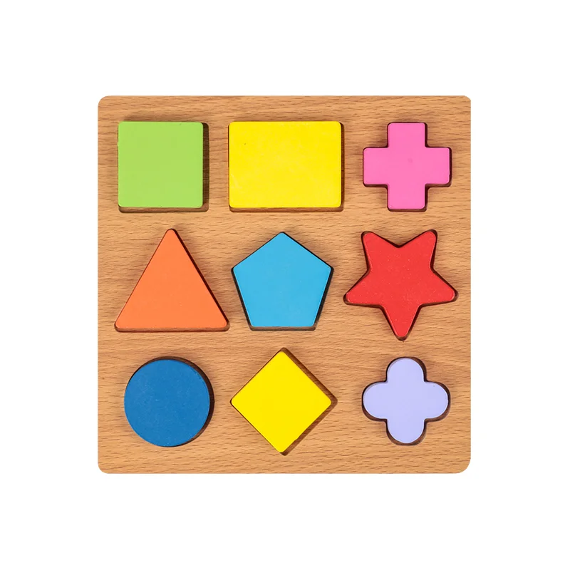 Tablero De Rompecabezas Geométrico 3d Montessori Para Niños, Juegos Educativos Preescolares, Juguete De Reconocimiento De Colores