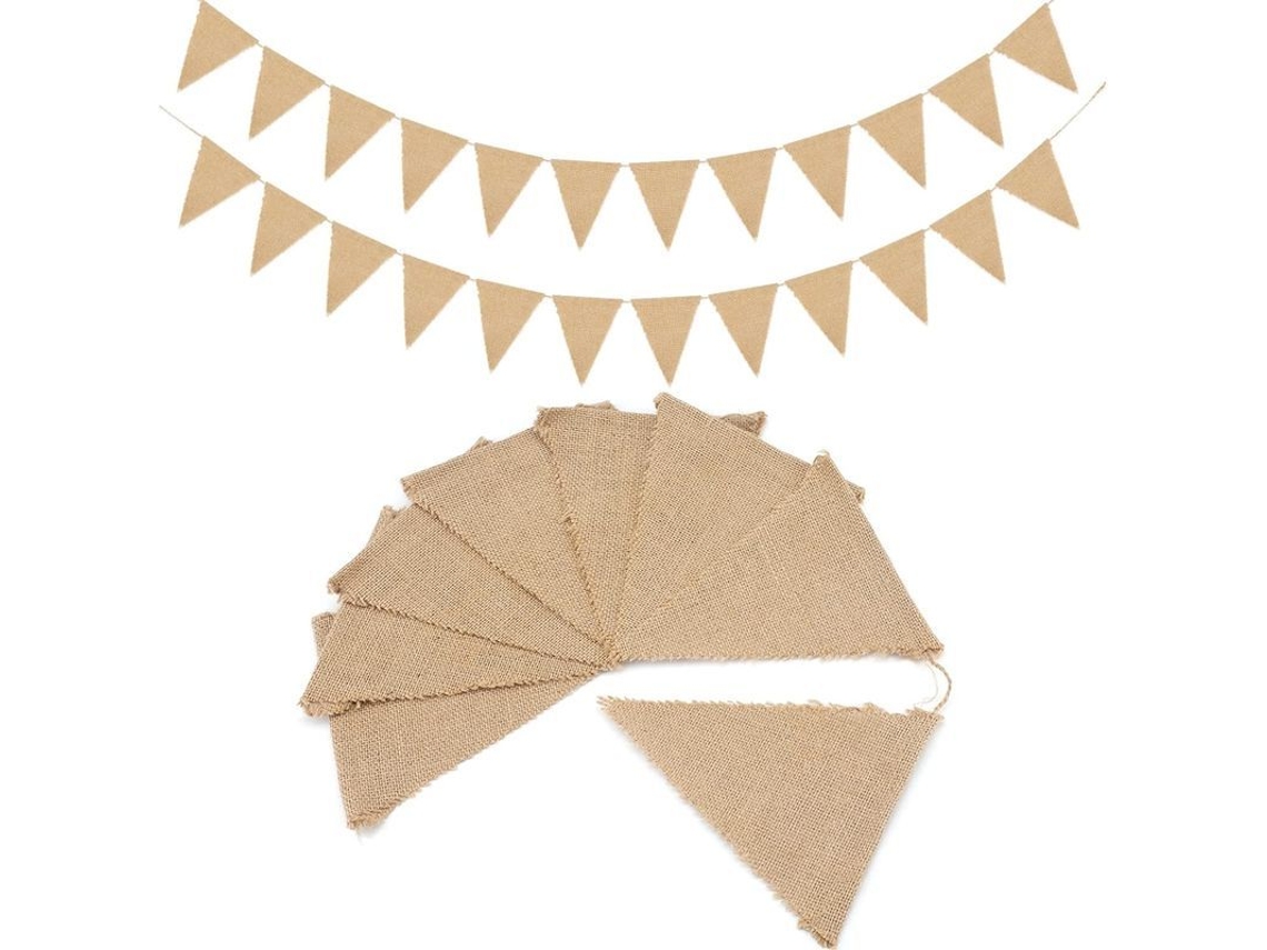 Banderines De Linóleo De 11 M, 48 Piezas, Guirnalda Rústica, Decoración De Boda De Seda.