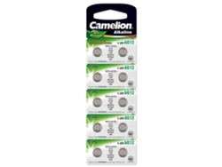 Eunicell AG12 Paquete de 10 Pilas Alcalinas Tipo Botón G12/LR43/LR43SW/LR1142 LR1142SW SR1142W Tipo 301/386 6923601878714 CAMELION