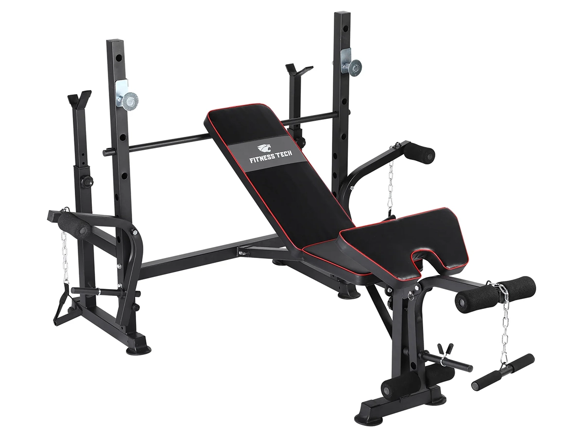 Dispositivo de Musculación FITNESS TECH  Prensa de bancada reclinable multiestacion