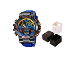 Reloj deportivo electrónico luminoso, resistente al agua, multifuncional y con estilo para estudiantes. MDUG (azul)