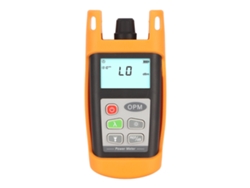 Medidor de potencia de fibra óptica Aetheria de 50 a +26 dBm con pantalla LCD retroiluminada y diseño a prueba de golpes.