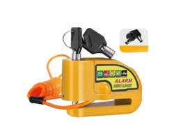 Candado de disco para motocicleta, alarma de 110 dB, cable de seguridad de 1,5 m, amarillo | HEXINYIGJLY | HEXINYIGJLY