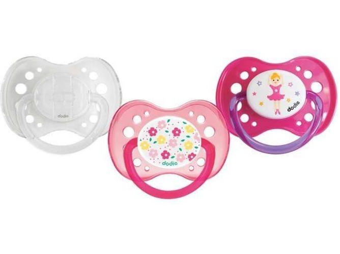 Conjunto 3 Chupetes DODIE + 18 meses Flores