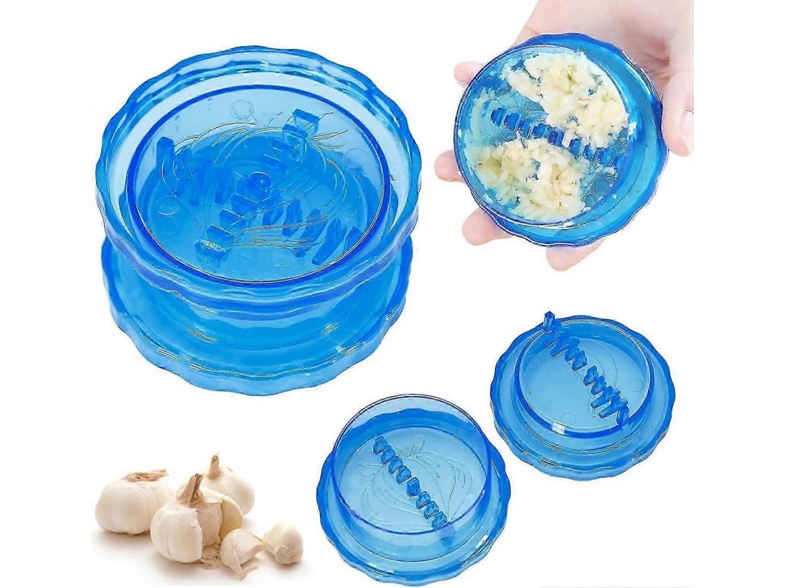 Prensa de ajos manual con herramienta antideslizante, azul, para triturar ajos. Rosewell