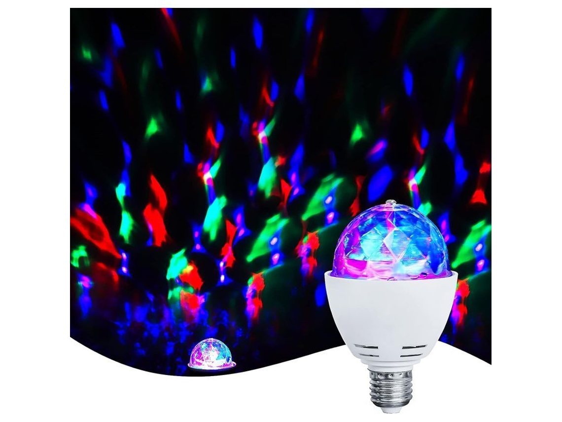 Luz Led Para Fiesta, Bombilla Rotativa 3w Multicolor, Compatible Con Sockets E27, Blanco