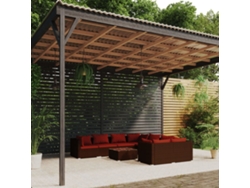 Conjunto de jardín de 9 piezas con cojines de mimbre marrón de DKD Home Decor