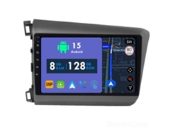 Coche Radio Android Auto Autoradio 8GB RAM 128G ROM CarPlay Navegación GPS Pantalla Táctil RoverOne para Honda Civic 9 FB FK FD 2011 - 2015 
