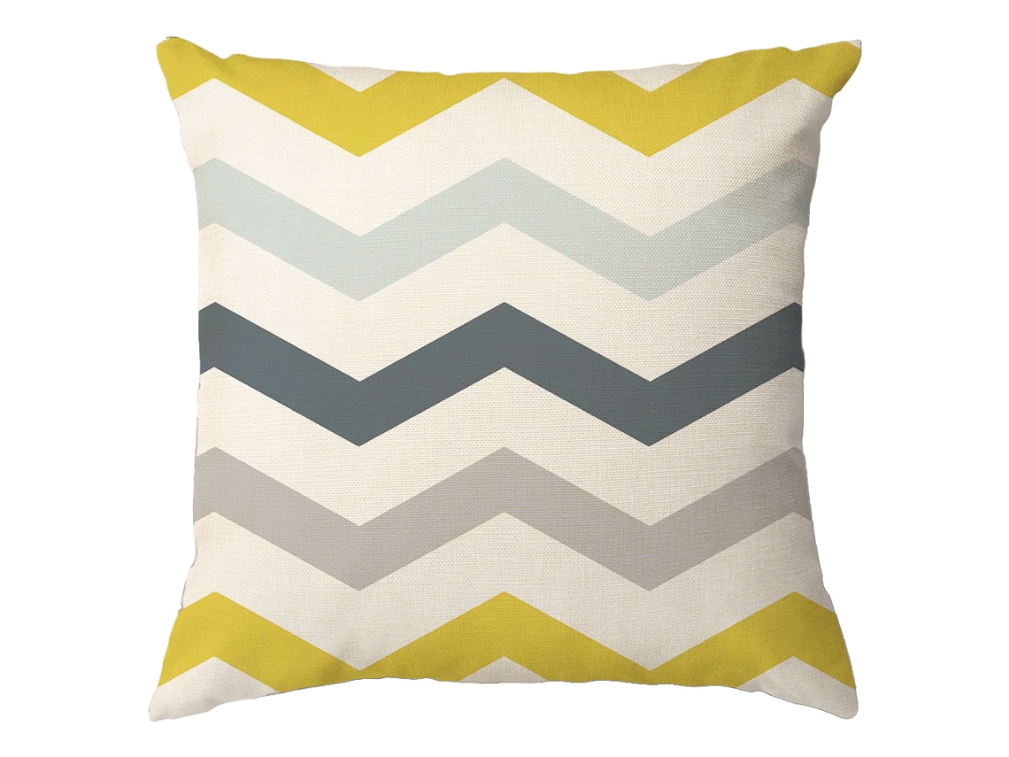 Funda De Almohada Cojín Sala De Estar Pequeño Blanco Flor Amarillo Gris Felpa Simple