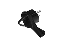 Enchufe macho Schuko Alfa 10/16A negro - Entrada de 90°