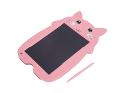 Tableta De Escritura Lcd De 9 Pulgadas Con Bloqueo Antiborrado Para Niños - Gato De Dibujos Animados Rosa