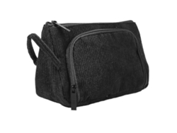 Neceser de pana negra de gran capacidad, portátil y multifuncional para mujeres y niñas. Hengjian