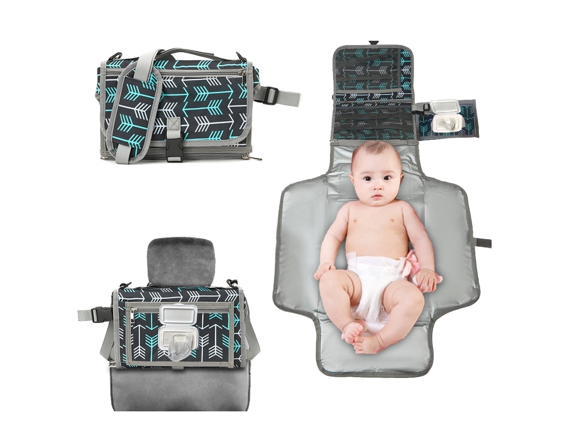 Bolsa cambiadora portátil, impermeable, lavable, plegable, para bebés y mamás, ideal para exteriores (Flecha Verde)