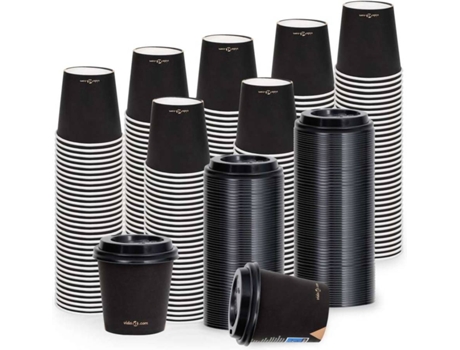 Desechables Negro Apto para lavavajillas Multicolour 11.5 x 11.5cm Plástico Vasos Papel LACOR Tapas Cafe Take Away Soporte Organizador para Tazas de Café 