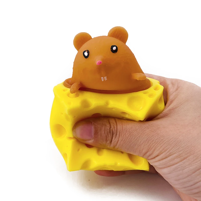 (amarillo) Ratón De Queso Para Mascotas, Juguete Para Apretar, Pelota Antiestrés