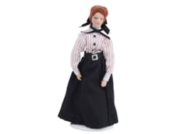 BJ Miniatura Casa de Cerâmica Boneca Mulher em Escala 1:12 com Vestido Longo Brinquedo Master Decoração