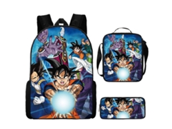 KOHREE Conjunto de tres piezas de mochila escolar para estudiantes de Dragon Ball