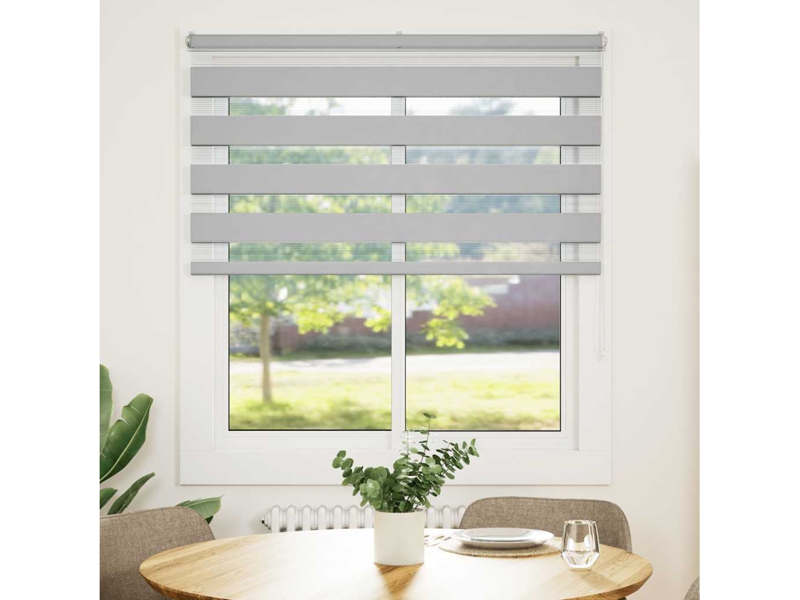 Maison Exclusive - Estor Cebra Gris Claro 125x150cm Tejido Ancho 120,9cm Poliéster