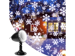 Proyector LED de copos de nieve con luz de nieve, decoración navideña para fiestas en interiores y exteriores, jardín.