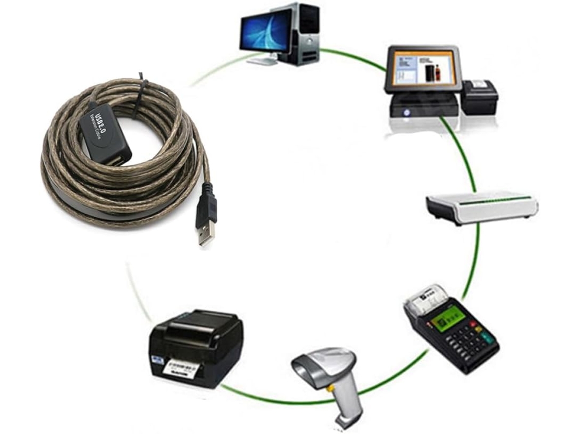 Cable De Extensión Usb 2.0 Con Amplificación De Señal, 10 Metros De Largo, Material