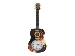 2026-reloj De Pared Silencioso Forma De Ukulele Con Alarma Decorativo Para Dormitorio Oficina 46x17.5x4.5cm