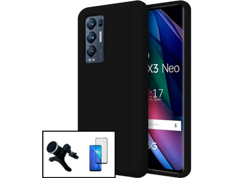 Carcasa, Protector y Soporte Auto Reforzado Oppo Find X3 Neo PHONECARE Silicone Negro