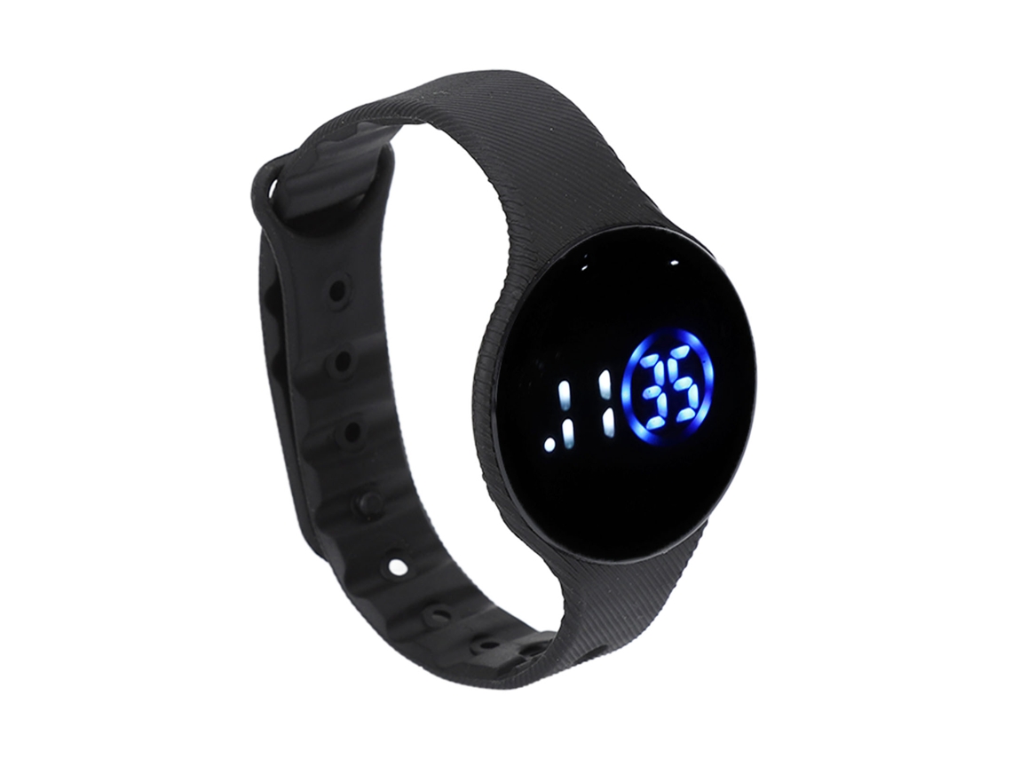 Reloj Digital Infantil, Resistente Al Agua, Correa De Silicona, Antiarañazos, Led, Negro.